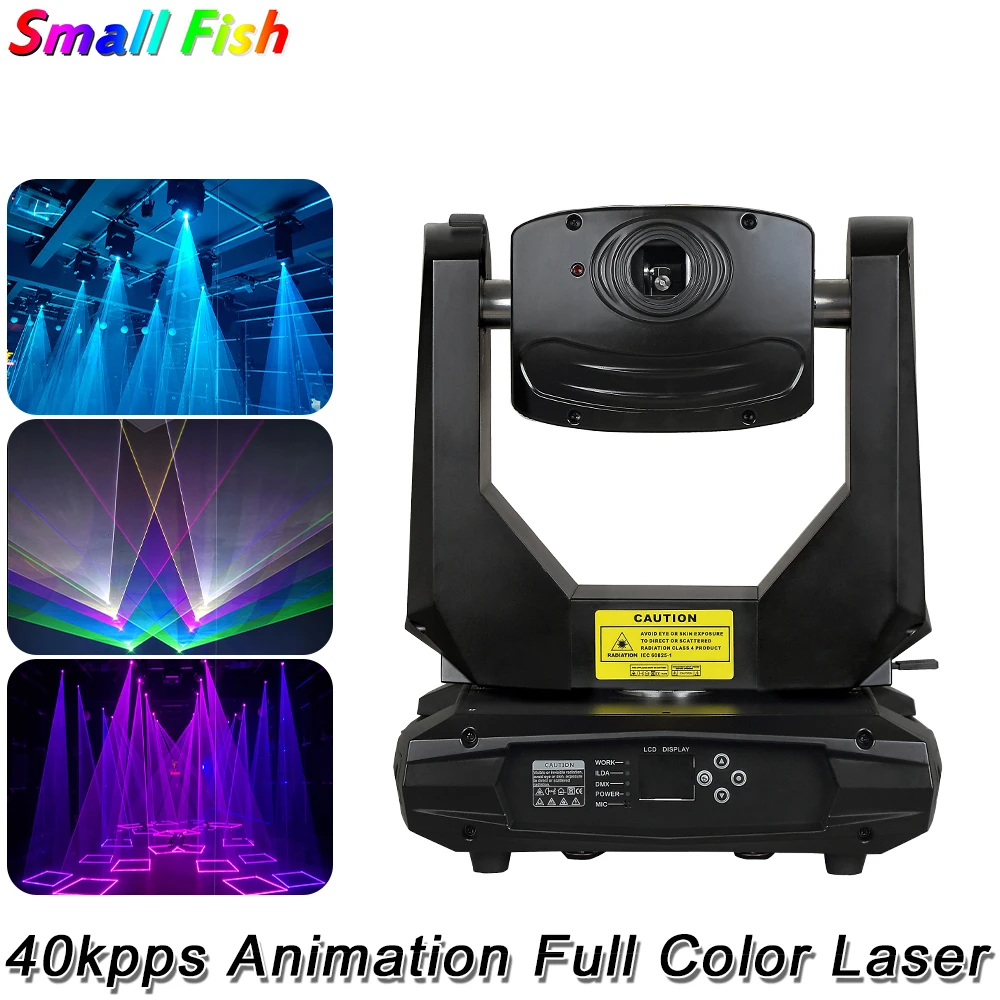 

10W 40kpps Animation Full Color Moving Head Laser Light DMX512 160 Patterns SD Card Laser Projector Light For DJ Disco Party Bar