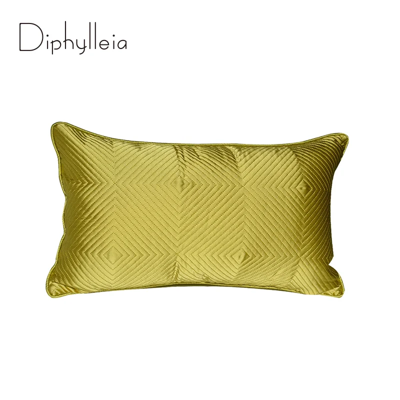 

Diphylleia Quilted Pillow Case Gold Thickened Satin Decorative Rectangular Pillowcase Luxury Cushion Covers For Couch Sofa Bed