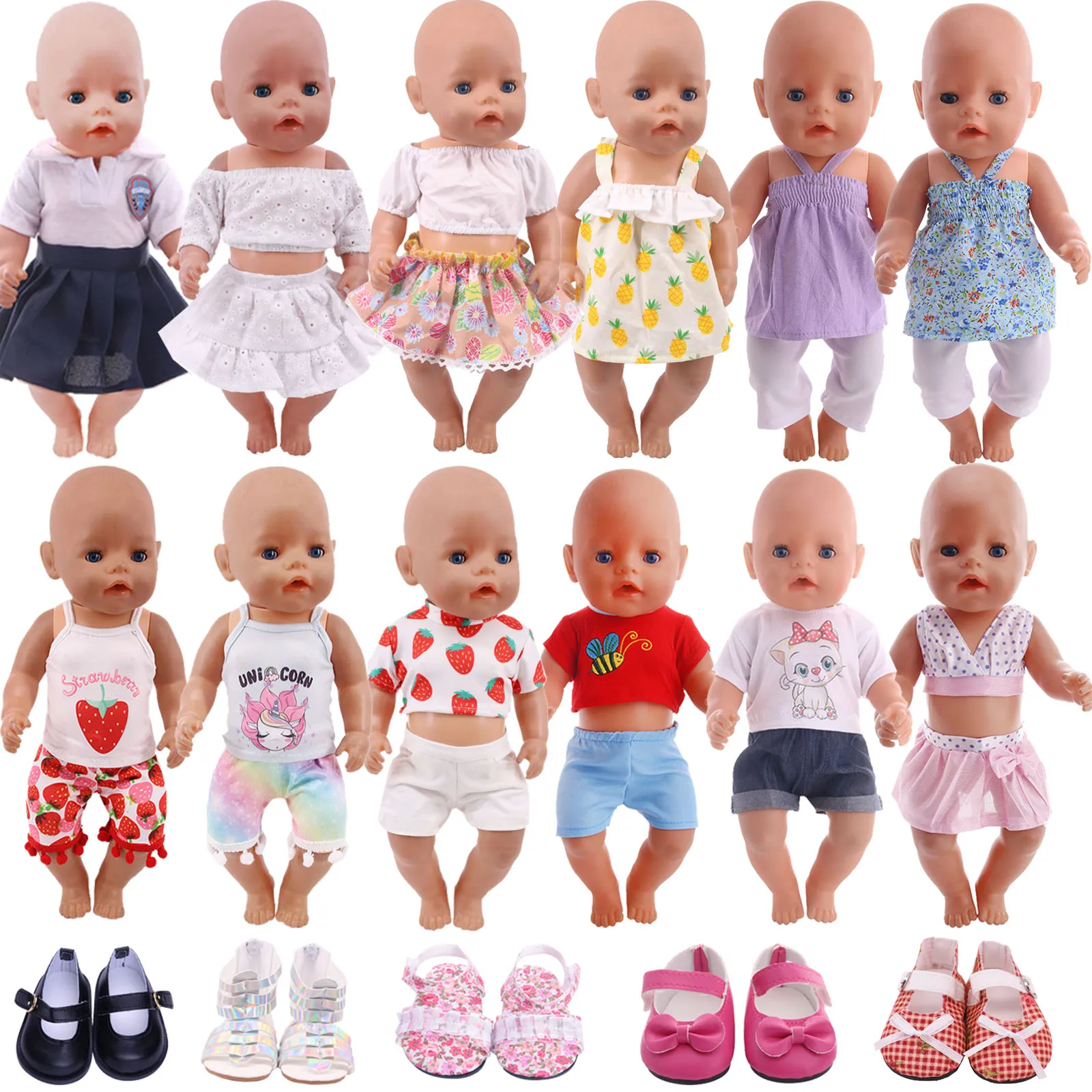 Reborn Doll Clothes Shoes For 16-18 Inch Girl 43 cm New Reborn Baby Clothes Our Generation,Doll Accessories Toys For Girls