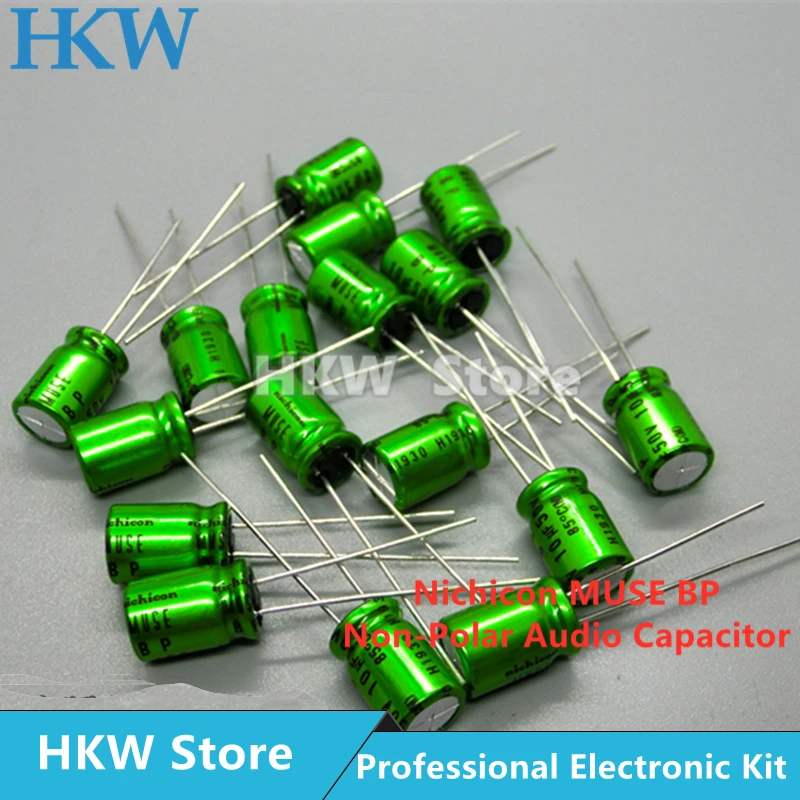 10pcs/lot 10UF 50V 8X11.5mm Nichicon MUSE BP ES Non Polar Nonpolar Bipolar HiFi Audio Capacitor 50V10UF New and Original 8*11.5