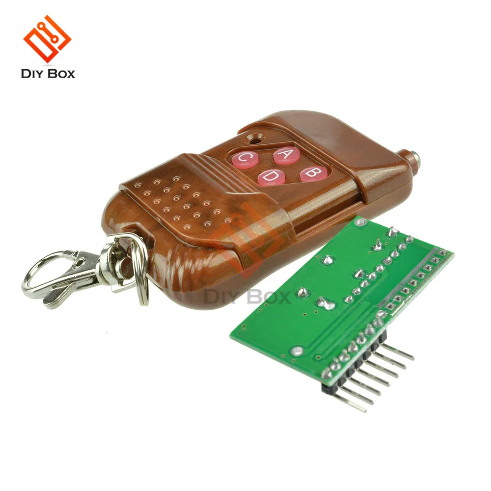 IC 2262 2272 433MHZ Four Ways 4 CH Key Wireless Remote Control Module Kit ASK Decoding Receiver Board For Arduino