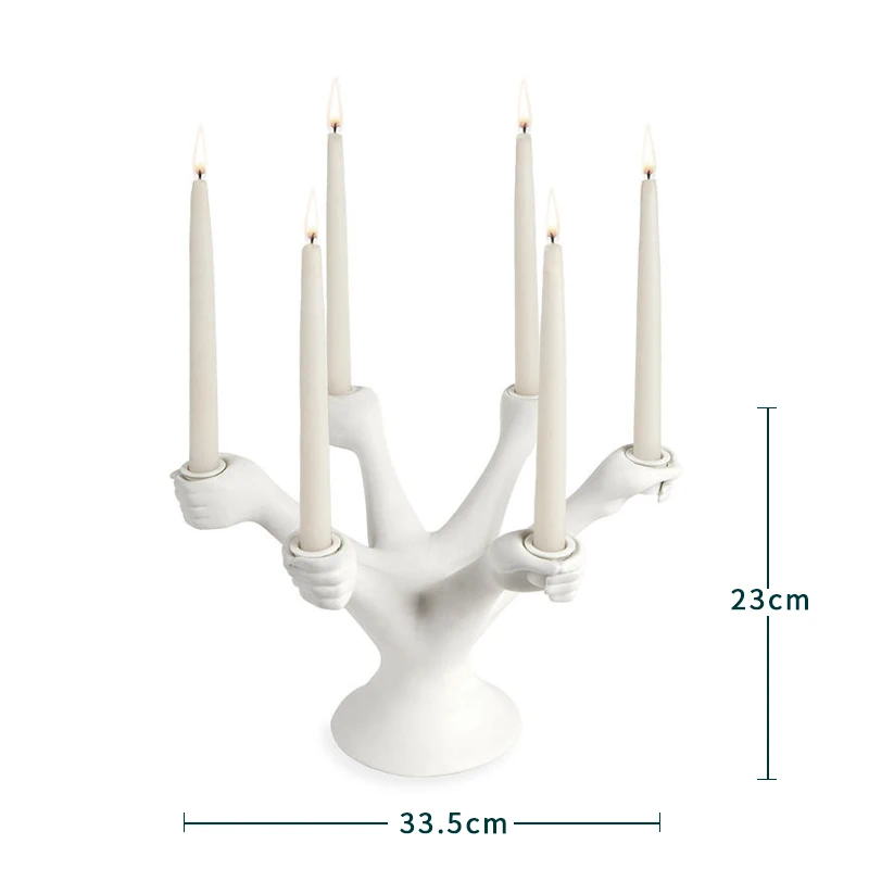 Imagem -05 - Nordic Castiçais Brancos Ornamentos Ins Table Wedding Centerpieces Candlestick Dinner Props Mummy Birthday Gift