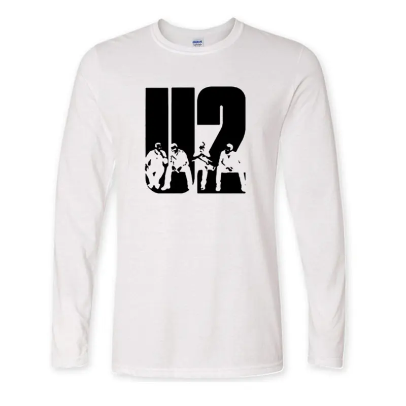 boys Long Sleeve T-shirt round collar Lovely U2 band printing men Casual t shirt clothing Hip Hop Rock men Loose Size