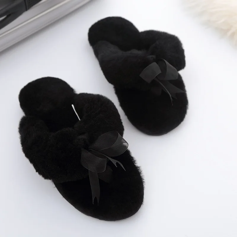 TMBW 2023 neue Natürliche Schaffell Dame Casual Haus Schuhe Fell Hausschuhe Mode Winter Frauen Hausschuhe Warme Wolle Hause Hausschuhe 4