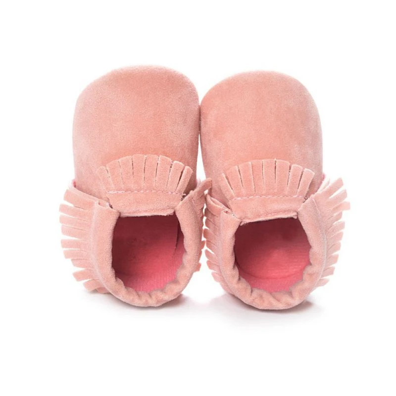 Newborn Infant Boys Girls Tassel Suede Leahter Shoes Toddler Soft Sole Coral Velvet Baby Moccasins Fringe Shoes images - 6