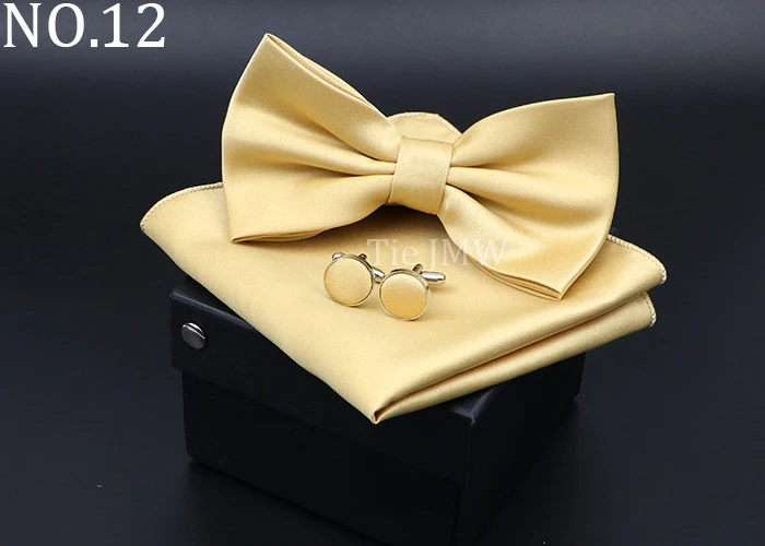 Herren Klassische Helle Farbe Bowtie Set Grün Rosa Blau Rot Fliege Manschettenknöpfe Hochzeit Krawatten Taschentuch Party Geschenk Krawatte Hemd zubehör – Detail 12