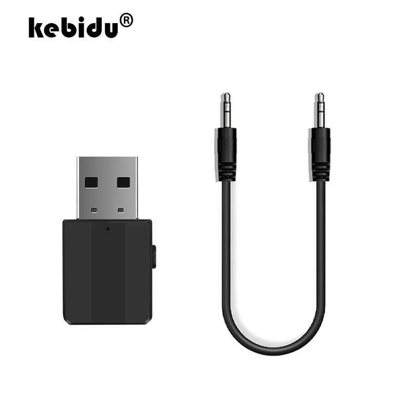 kebidu New Bluetooth 5.0 Transmitter Receiver For Car Radio TV Bluetooth Earphone Mini 3.5mm AUX Stereo Wireless Music Adapter