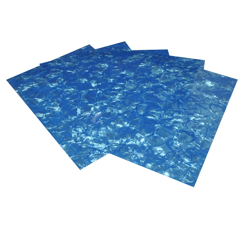 210mm x 297mm A4 Size 0.50mm Diamond Sky Blue Celluloid Sheet Musical Instrument Deco Sheet DIY Guitar Pickguard