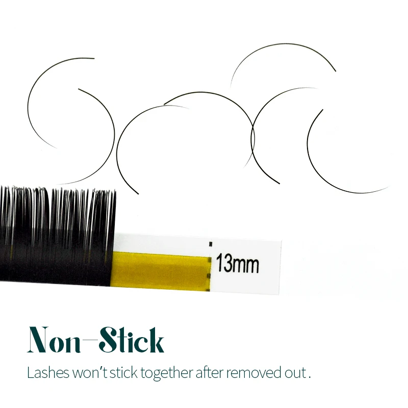 H&L SINCE 1990 20 Row Faux Lash Synthetic Mink Individual Eyelash Extension Dark Black Matte Soft Natural