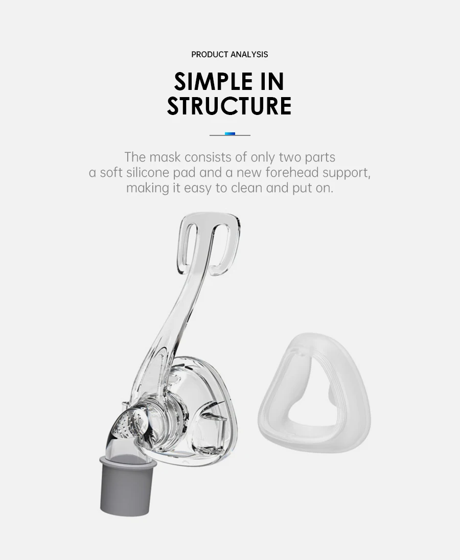 BMC CPAP Nasal Mask Full Face Mask With Tube Adjustable Strap Respirator For Travel CPAP Machine Anti Snoring Stopper Solution