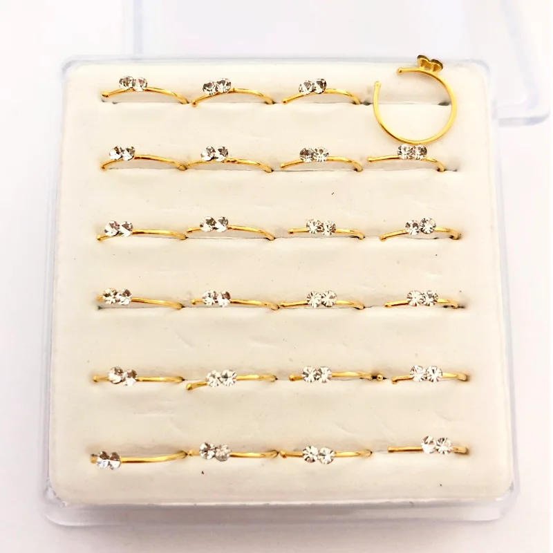 24pcs/set falešná nos obruč 925 mincovní stříbro dámská tělo piercing šperků 10mm zlato barva prsten chrupavka náušnice večírek dar nový