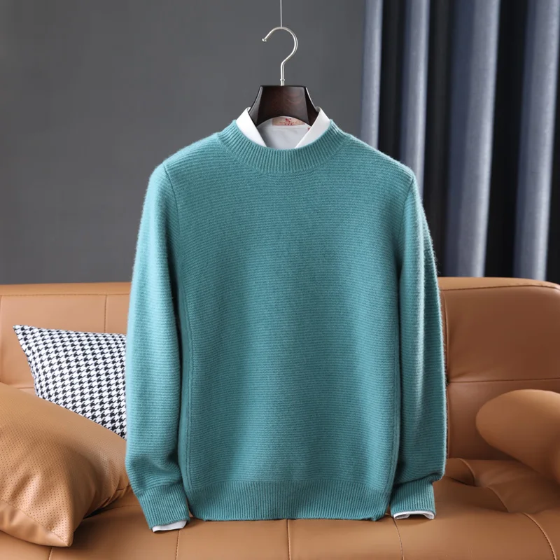 

Hot Sale 100% Australian Wool Knitting Sweaters Men Winter Oneck Thick Warm Pullovers New Arrival Long Sleeve Knitwears