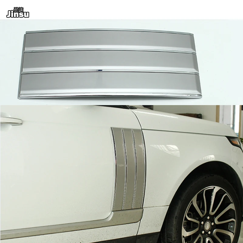 

Side Fender Door Air Vents Kit Trim Silver plating line For Land Rover Range Rover Vogue 2014 - 2017 car front fender 2pcs/set