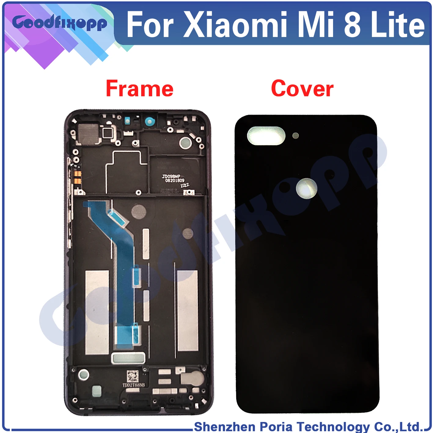 For Xiaomi Mi 8 Lite 8X Front Frame Battery Back Cover Rear Case Cover Middle Frame Rear Lid For Xiaomi Mi8 Youth M1808D2TG