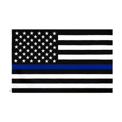 Xiangying 3 By 5 Ft Polyester United States Of American Thin Blue Line First Responder Police Memorial Flag