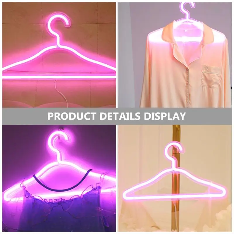 LED Neon Light Decoration Light Sign Clothes Stand USB Powered Neon Light Decoration Lampative Lights Hanger Light for Bedroom