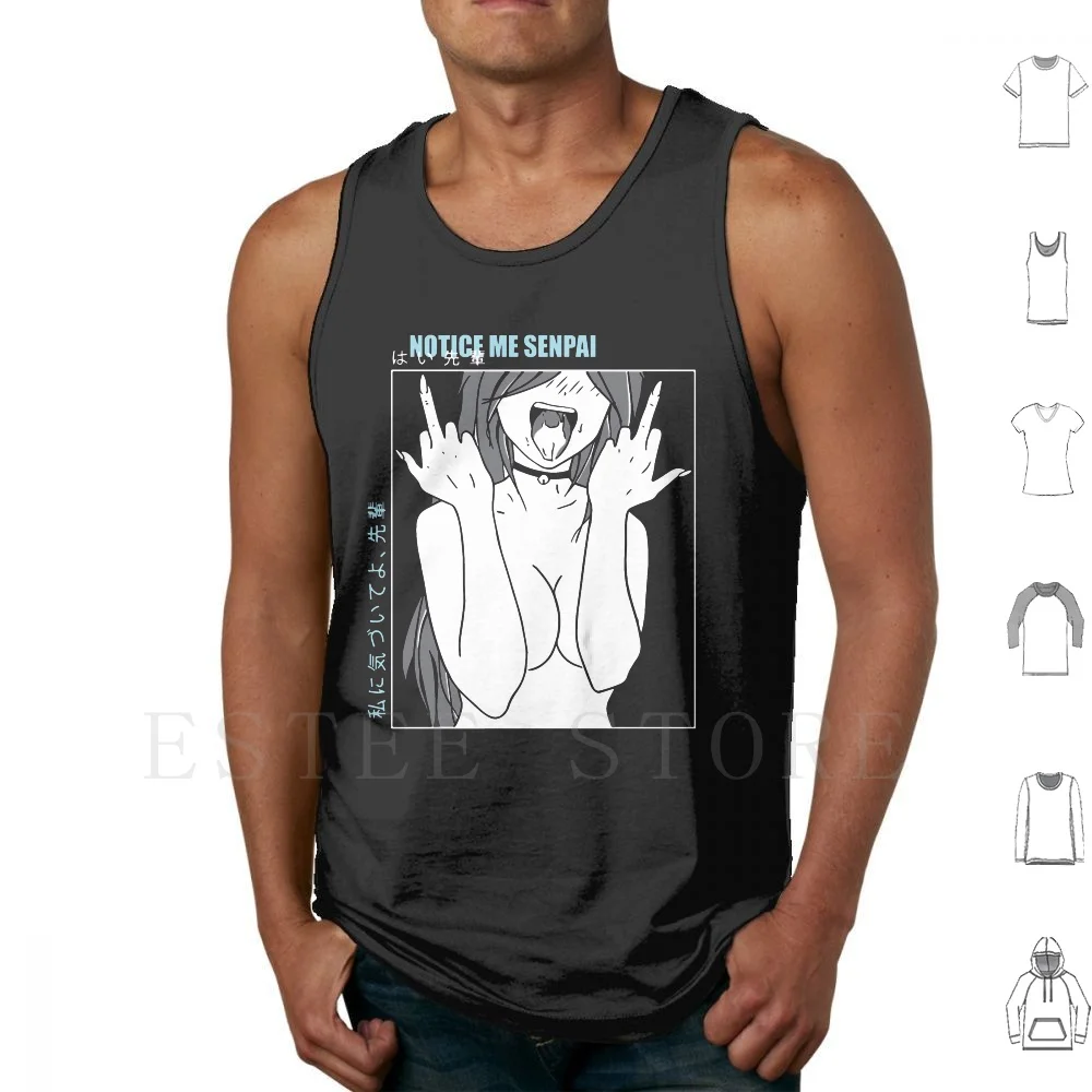 Notice Me Senpai Kawaii Hentai Kanji A1394 Tank Tops Vest Sexy Face Hentai Nsfw Waifu Material Anime Manga Geek