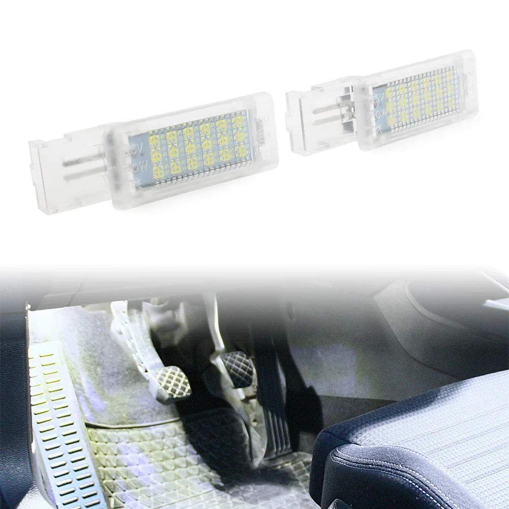 

2Pcs Car White LED Footwell Light Lamp fit for VW Golf MK5 MK6 Plus Jetta Passat CC EOS Scirocco For SKODA Superb Fabia etc.