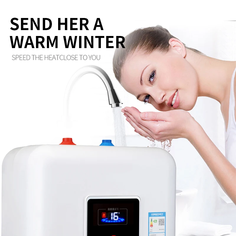 Chauffe-eau électrique 1500W 12l, petit format, chauffage rapide de l'eau, cuisine, ménage