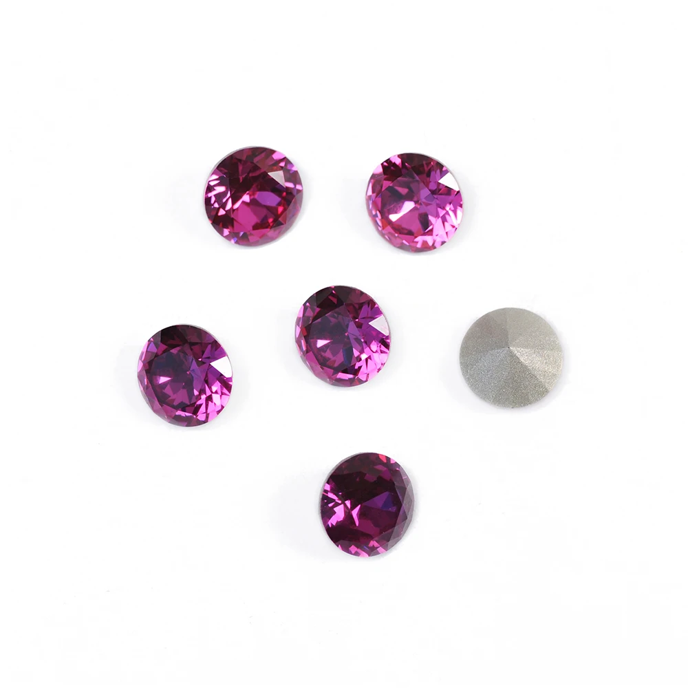 1357 Fuchsia Kristall K9 Glas Nähstein Brillantschliff Aufnähbare Strasssteine Pointback Strass DIY Kleidung Kleider Taschen – Detail 3