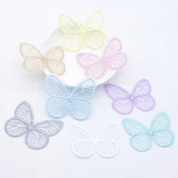 Wholesale 200Pcs 46*39mm Embroidered Mesh Butterfly for DIY Headwear Hair Clips Decor Clothes Hat Shoes Patches Accessories