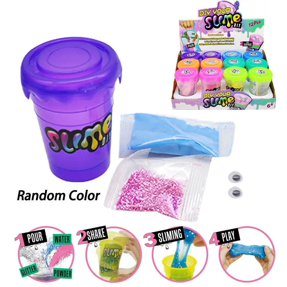 Slime Diy Set Canned Rocking Powder Puzzle Toy Containing Shake Powder, Onion Powder And Sequins, Two Eyes 24.5*18.5*8.5cm