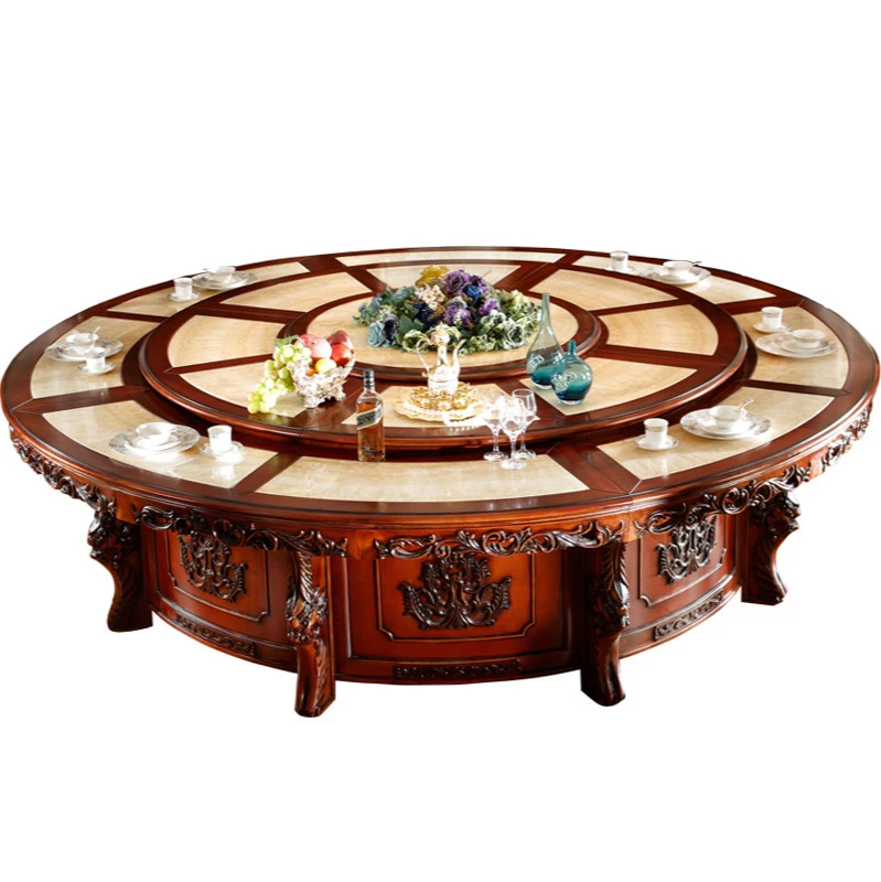 Villa round dining table large dining table hotel club high grade dining table dining table