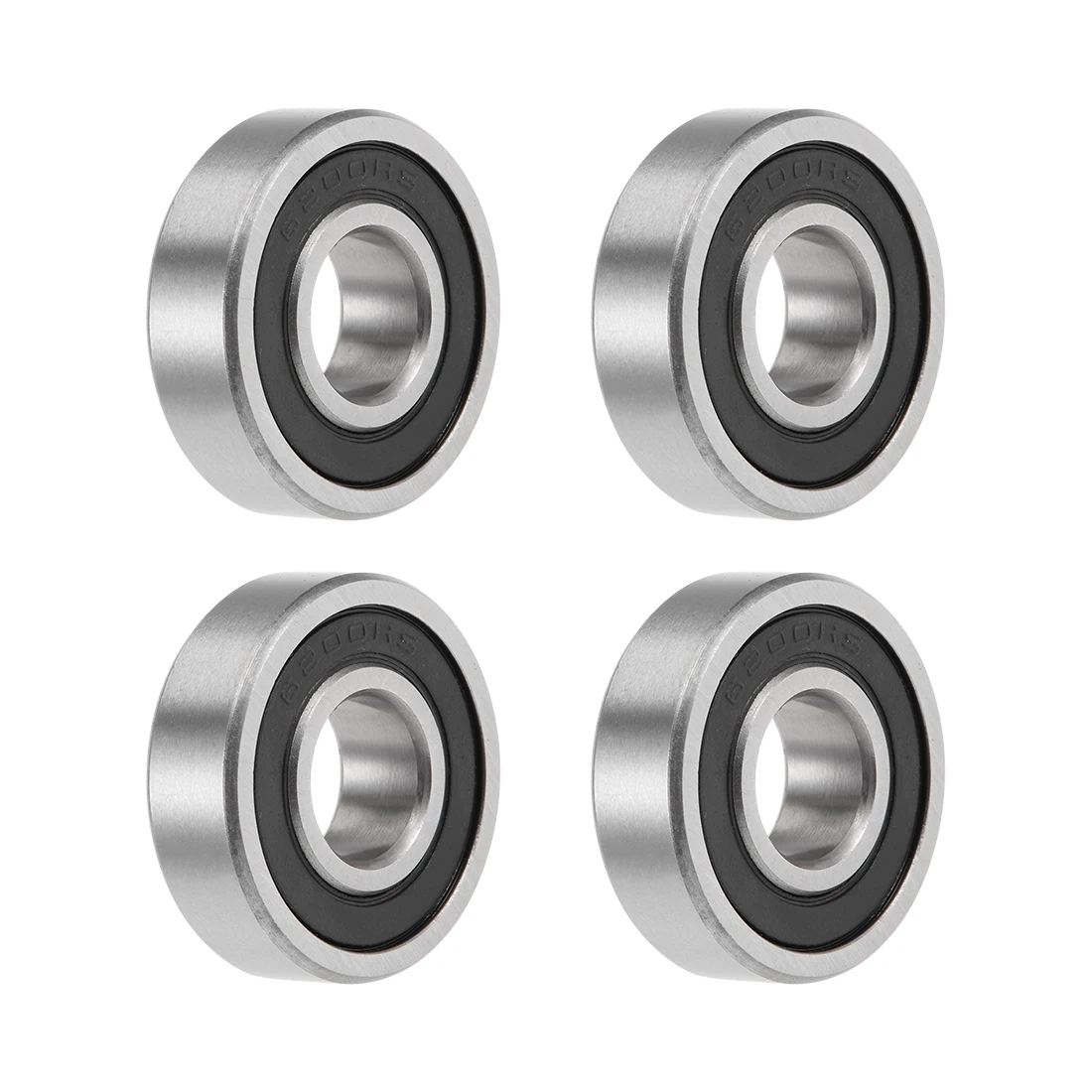 uxcell 4pcs 6200/12-2RS Deep Groove Ball Bearings 12mm x 30mm x 9mm Double Sealed Chrome Steel P0(ABEC1)