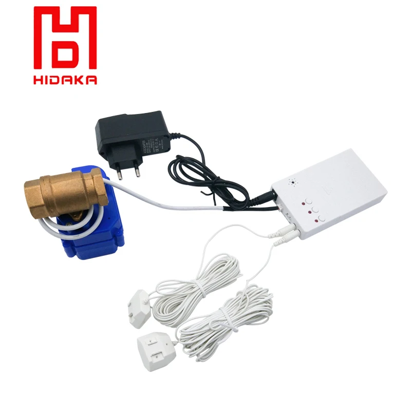 

HIDAKA Russian Water Leakage Sensor with Auto Stop DN15 Valve Water Leaking Detector Alarm System For Smart Home Bathroom