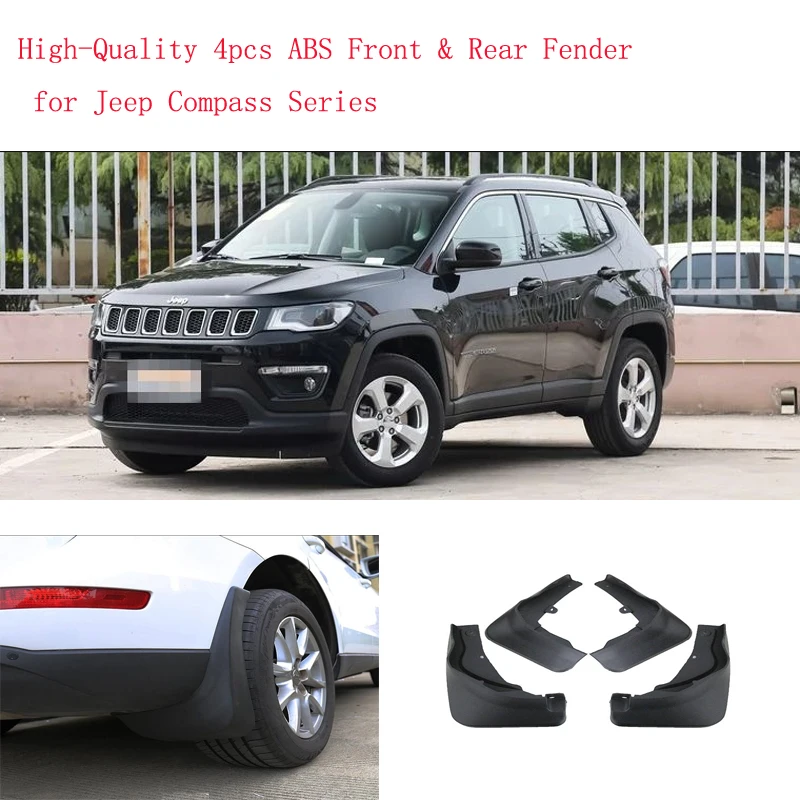 

High-Quality 4pcs ABS Front & Rear Fender for Jeep Compass Series Car Mud Flaps Splash Guard Mudguard Mudflaps Accessories