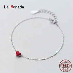 La Monada Minimalist Heart Bracelets For Women Silver 925 Sterling Jewelry Fine 925 Sterling Silver Women's Bracelet Female
