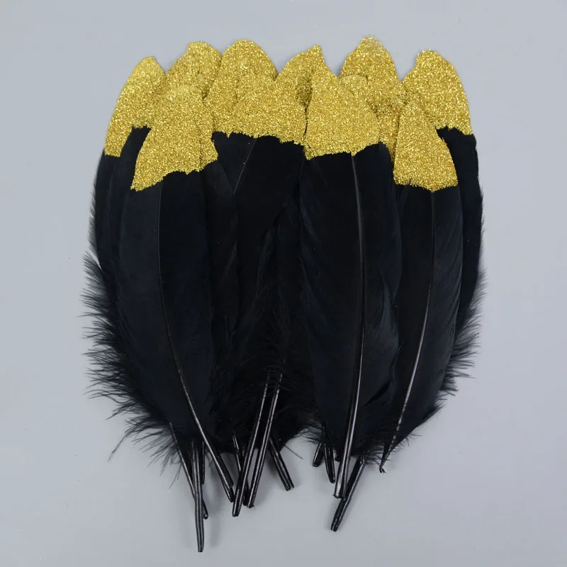 10 pçs penas de ganso natural plumas 15-20cm ouro cisne pluma de penas para decoração de casa artesanato diy decorações de festa de casamento