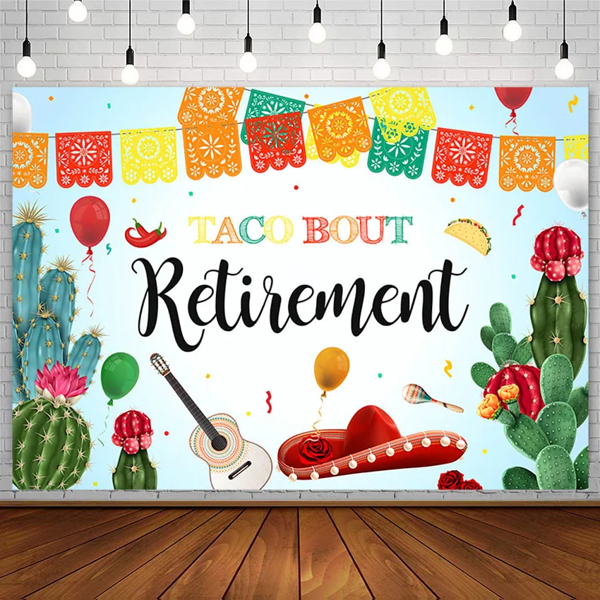 

Avezano Photography Backdground Happy Retirement Banner Balloon Hat Adult Party Decoration Backdrop Photo Props Studio Photozone