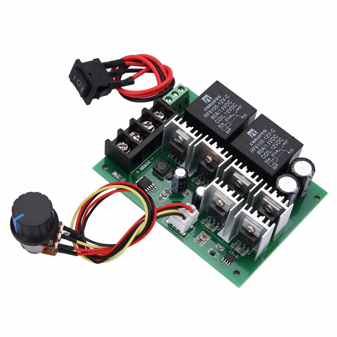 DC 10V-50V 12/24/36/48V 60A Motor Speed Controller Electric PWM Speed Control Regulator With CW CCW Reversible Switch