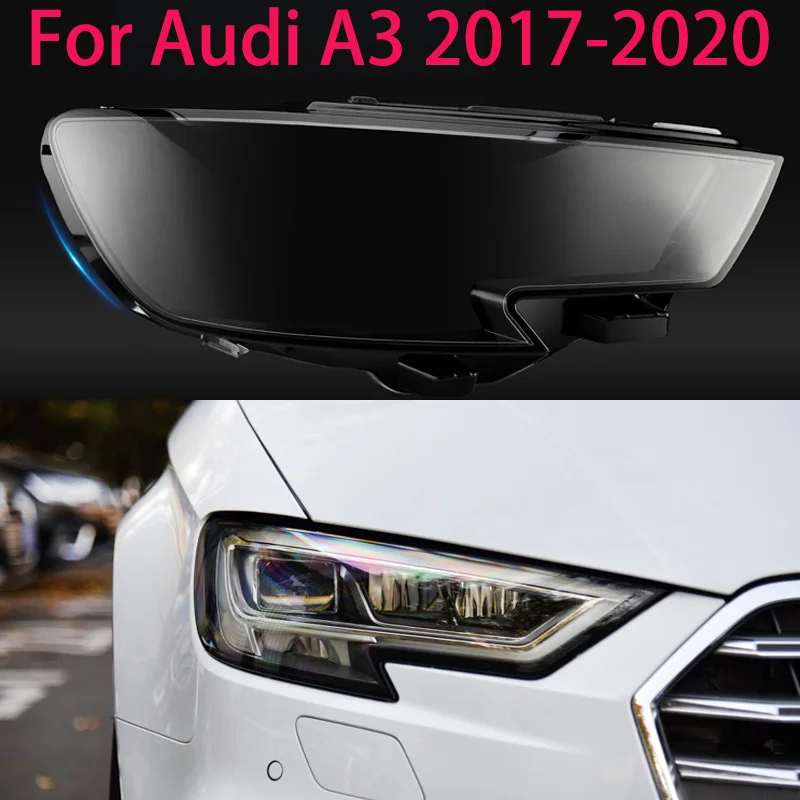 

Чехол-абажур для Audi A3 2017-2020, пластиковый корпус для передней фары, защитный стеклянный чехол, большой абажур