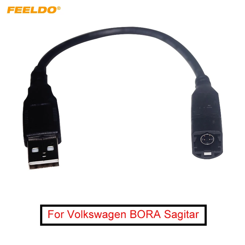 

FEELDO 50Pcs Car Radio USB Transfer 4Pin Changer Port Adapter for Volkswagen BORA Sagitar Magotan Touran Octavia Fabia USB Cable