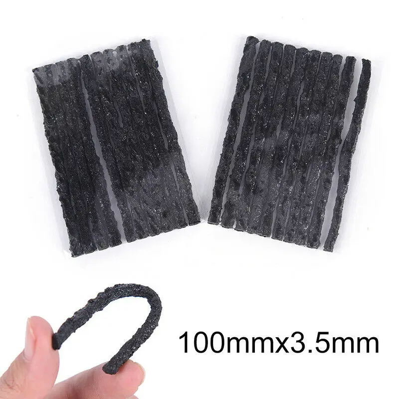 100Pcs Car Tubeless Tire Repair Rubber Strips for Auto Motorcycle Vacuum Tyre Puncture Emergency Plugs Seal Tape Repair Tool