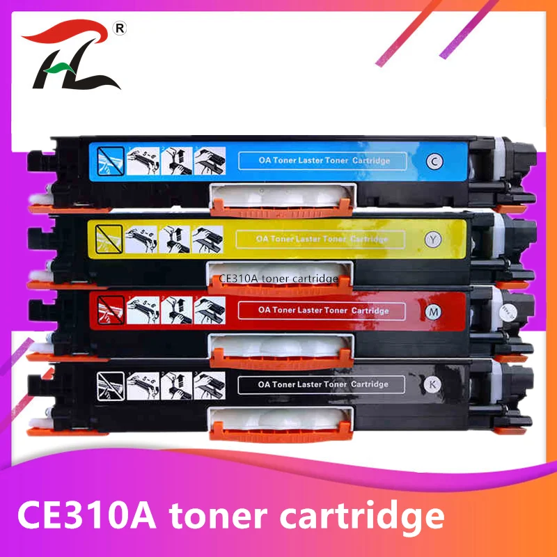 Cartucho de toner colorido compatível para HP Laserjet Pro, CE310, CE310A -313A, 126A, 126, CP1025, M275, 100 cores MFP, M175a, M175nw impressora