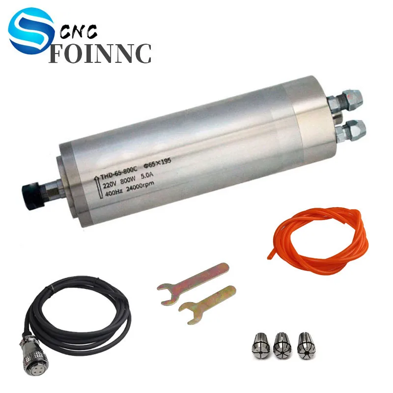 CNC Water Cooling Spindle Motor 65mm 800KW ER11 THD-65-800C 220V 24000 rpm water Cooled Spindle For DIY CNC Milling Machine