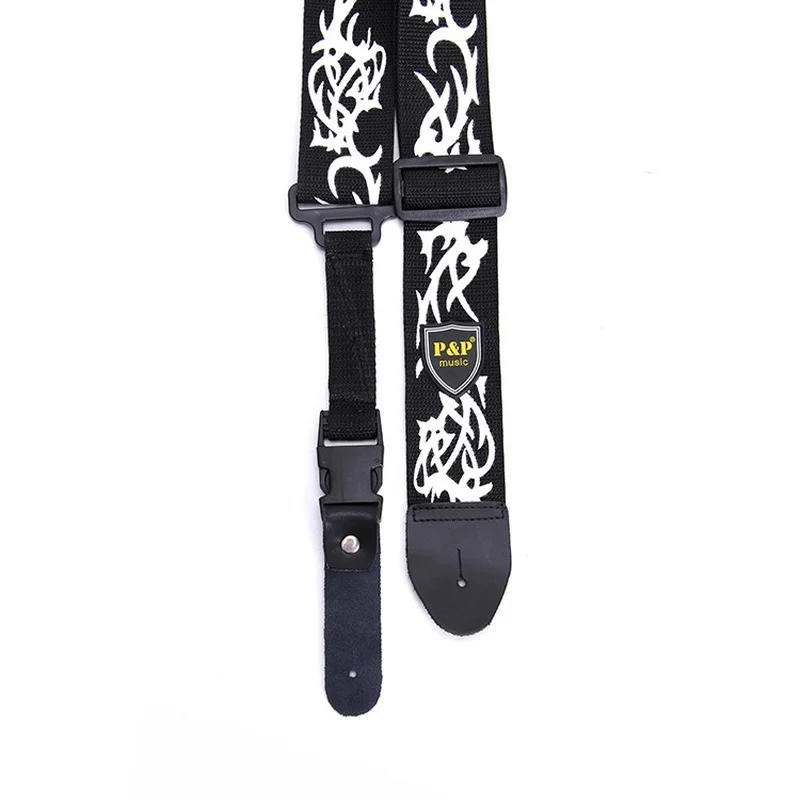 Pp Gitarren gurt mit Leder flamme, E-Gitarren gurt, Gitarren zubehör, 5cm, heißer Verkauf – Detail 4
