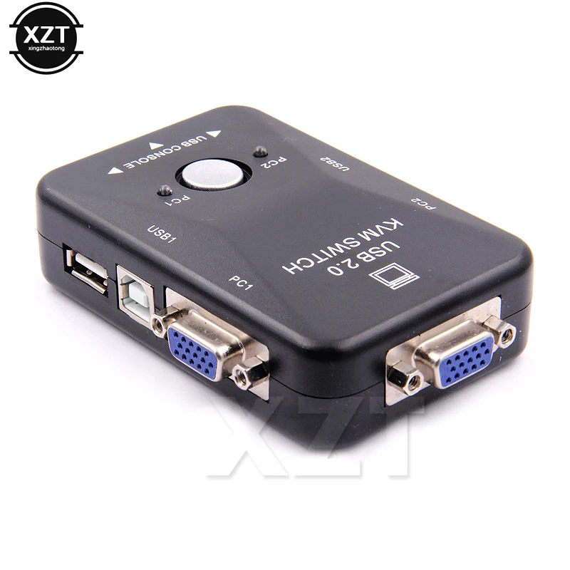 Nieuwste Usb Kvm Switch Switcher 2 Poort Vga Svga Switch Box Usb 2.0 Muis Toetsenbord 1920*1440 Professionele Video schakelaar Hot Koop