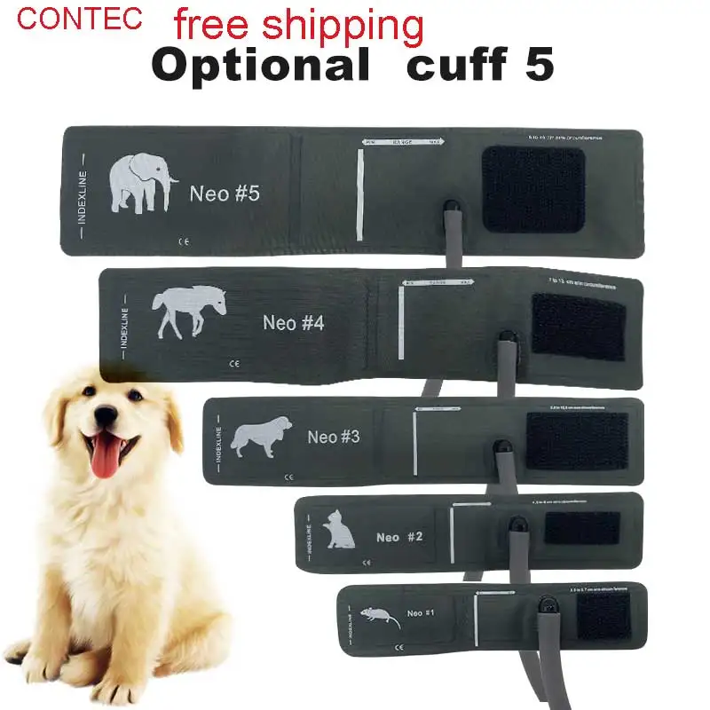 Vet Use Cuff Animals Cuff CONTEC08A Veterinary Blood Pressure Monitor Cuff 5 types Mouse/Cat/Dog/Horse/Elephant With Connector