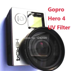 Lente de filtro UV de aleación de aluminio/Metal/vidrio, adaptador de lente + tapa de lente/cubierta para Gopro 4 3 + 3, accesorios para Cámara de Acción deportiva, 40,5mm