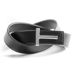 Reversible Top Luxury Designer T Buckle Belt Men High Quality Women Genuine Real Leather Dress Strap for Jeans Waistband Blue