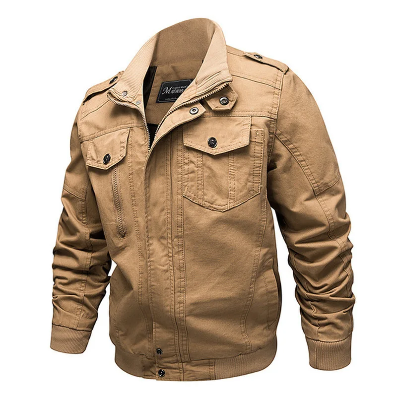 Nowe męskie kurtki wojskowe MA-1 Style kurtki wojskowe męskie ubrania marki męskie Bomber Jeans kurtki Plus rozmiar M-6XL Streetwear bawełna — zdjęcie 3