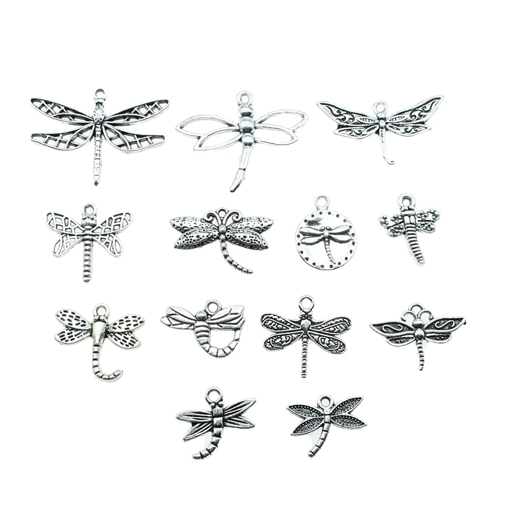 20pcs Dragonfly Charms Antique Silver Color Dragonfly Charms Pendants For Bracelets Dragonfly Charms Making Jewelry