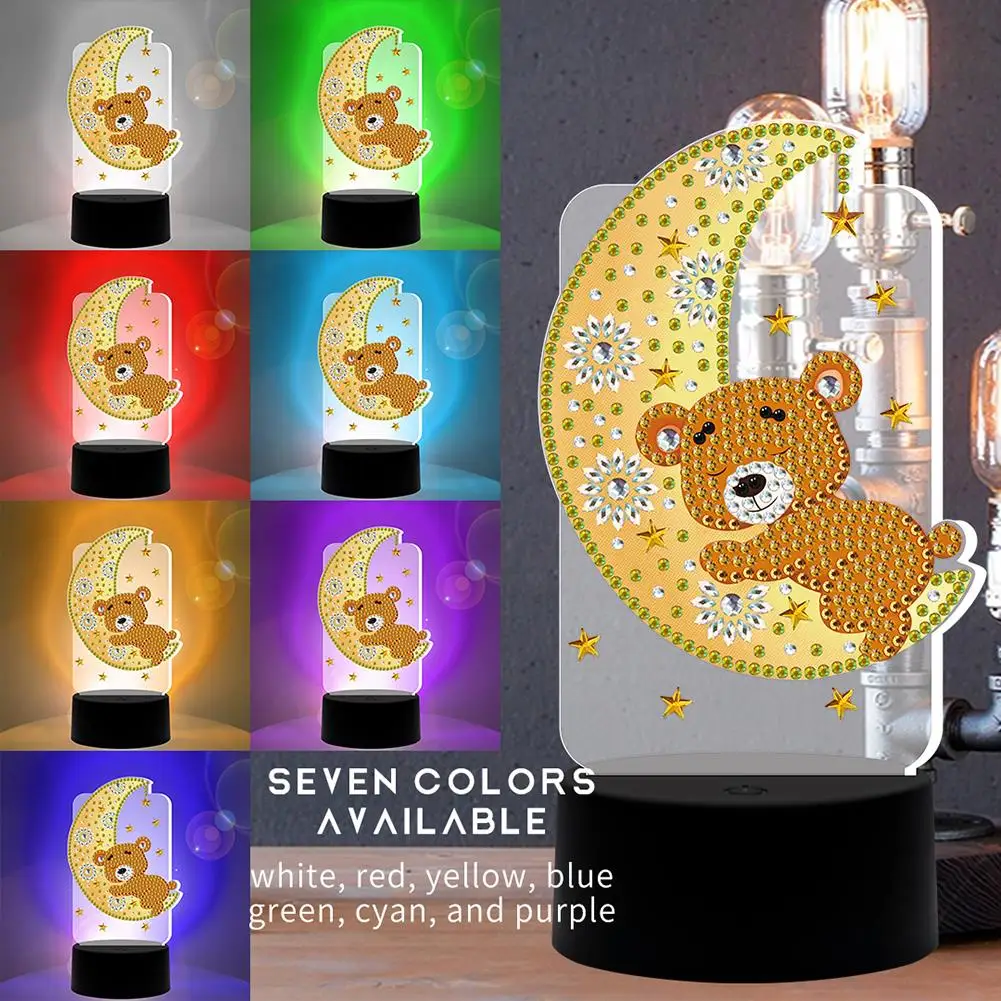 

Diamond Painting LED Lamp Light 5D Diamond Embroidery Landscape Rhinestones DIY Diamond Christmas Halloween Night Light Gift