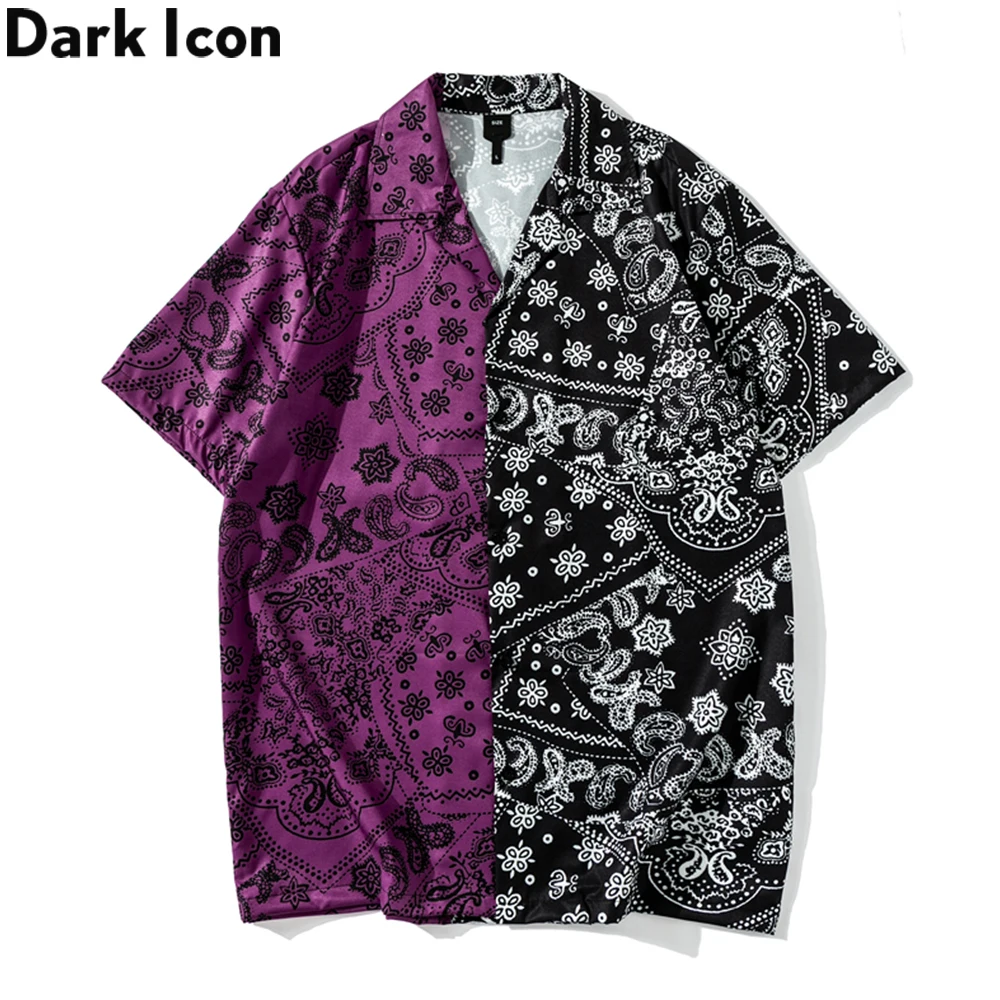 Dark Icon Bandana Hawaiian Shirt Men Thin Material Men\'s Shirts Polo Shirt