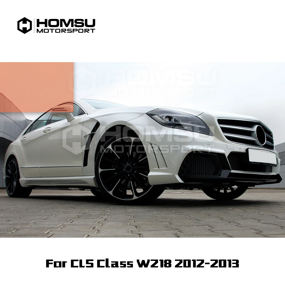 W style FRP Car Body Kit Front Rear Bumper Side Skirts Wheel Eyebrows Exhaust Pipes For Benz CLS Class W218 2012-2013