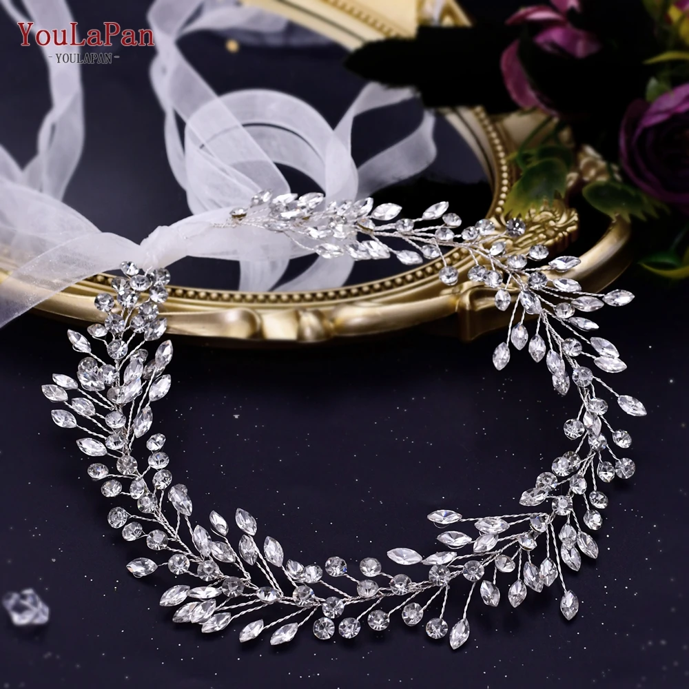 

TOPQUEEN HP410 Wedding Headband Bride Hair Accessories Handmade Crystal Bridal Headpiece Wedding Rhinestones Headwear Banquet